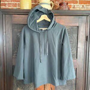 Pact Hoodie Women's Large Organic Cotton Bell 3/4 length sleeve; blueish grey